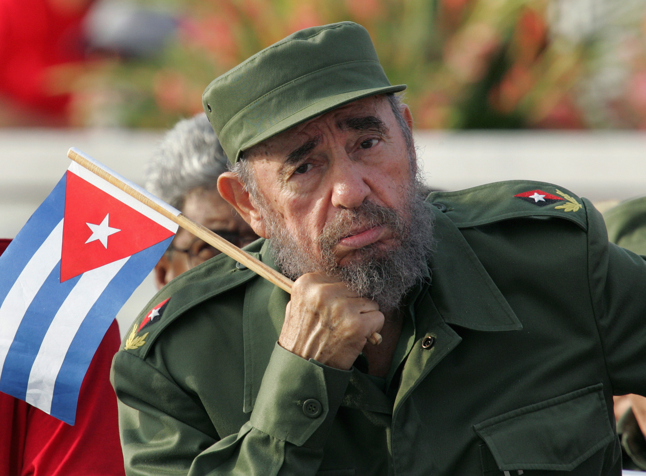 File photo of Cuban President Castro attending May Day parade in Revolution Square