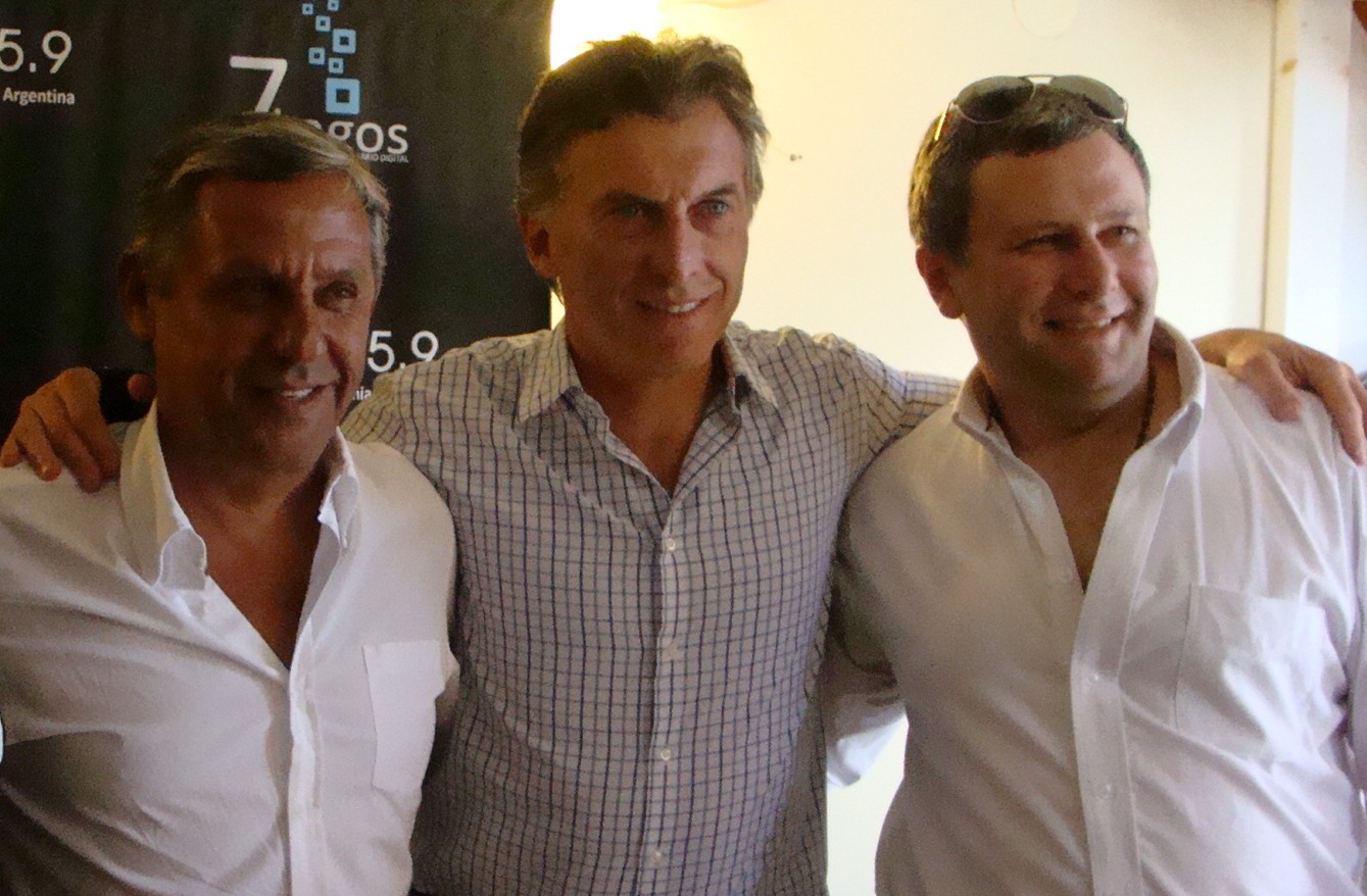 Gustavo Zwantk, junto a Mauricio Macri y Horacio Quiroga.