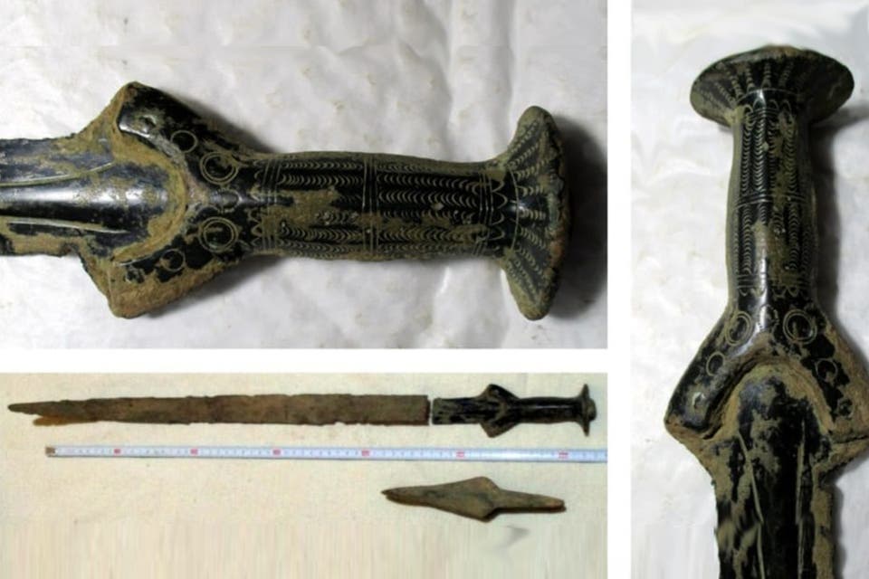 Recolectaba hongos cuando encontró una espada de hace 3.300 años