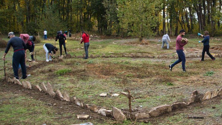 Plottier: los ciclistas que dañaron el mirador realizan tareas comunitarias