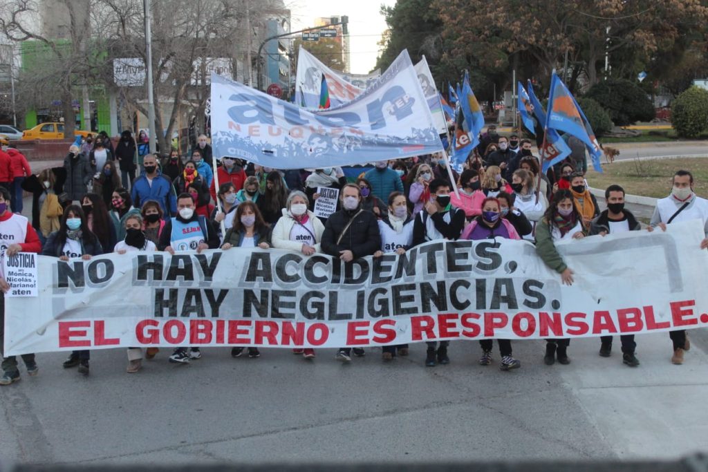 ATEN se movilizó en toda la provincia para exigir justicia por las víctimas de la explosión en la escuela