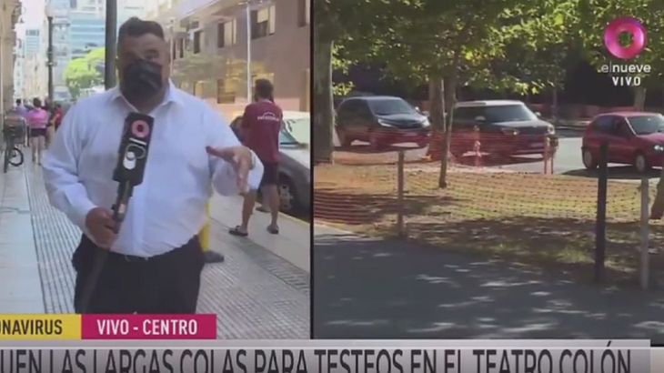 Por la ola de calor, un periodista de Canal 9 se desmayó en pleno móvil