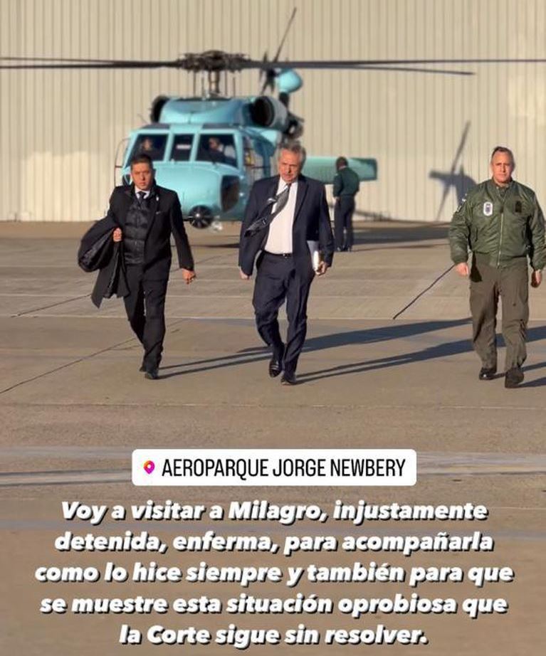 Fernández viajó a Jujuy para visitar a Milagro Sala que permanece internada