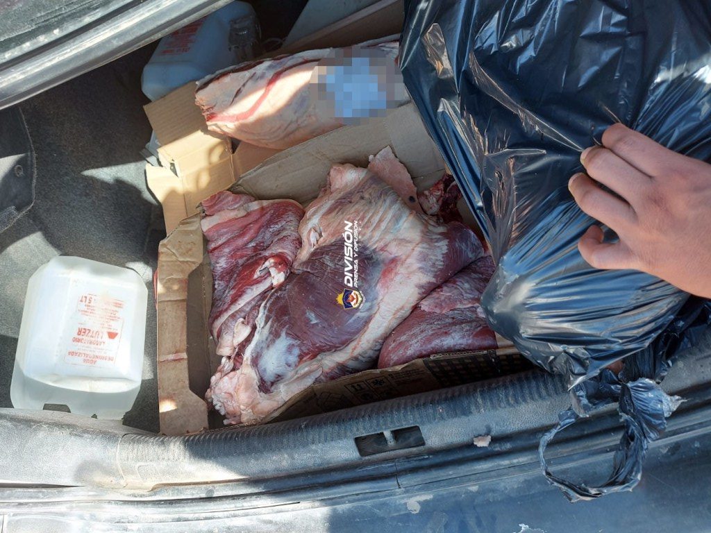 Tercer Puente: Encuentran más de 100 kilos de carne transportada en un auto