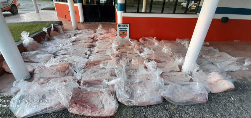 Decomisaron 60 costillares de carne vacuna que eran transportados de forma irregular