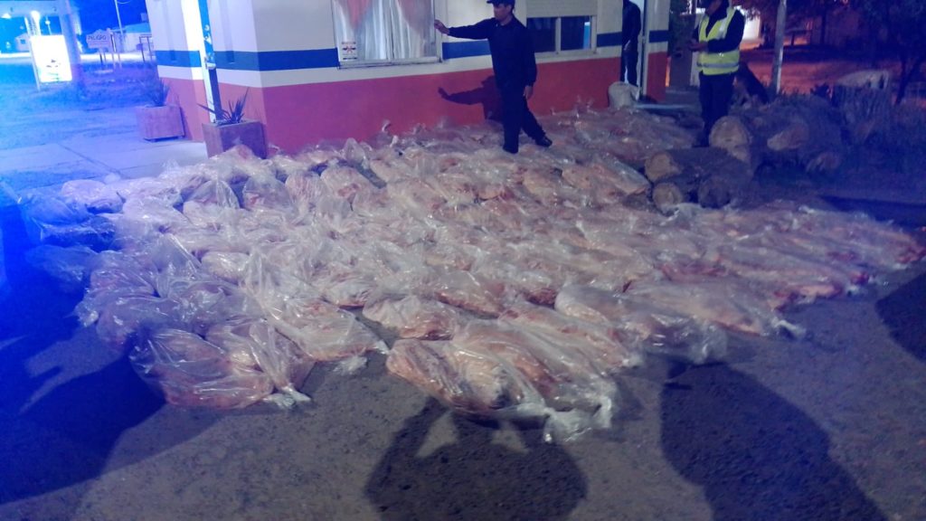 Decomisaron 110 costillares que iban a carnicerías de Centenario