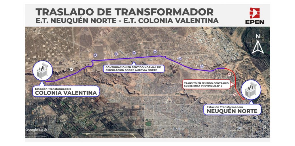 Operativo para trasladar un transformador de gran porte