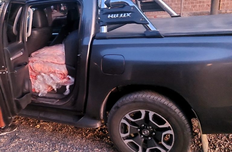 Intentó huir con 92 costillares que llevaba en una camioneta