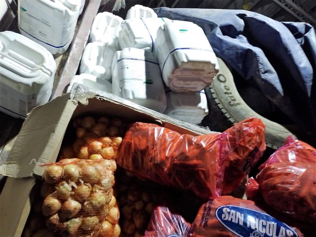 Senasa decomisó alimentos que eran transportados con productos químicos