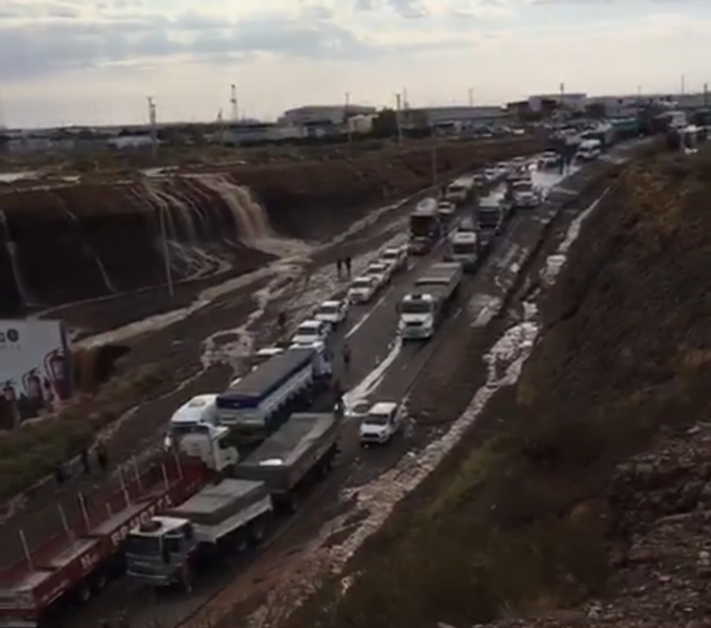 El temporal en Añelo dejó rutas intransitables