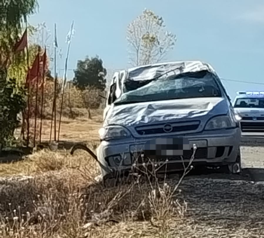 Gauchito Gil destruido por un autovuelco en Plottier