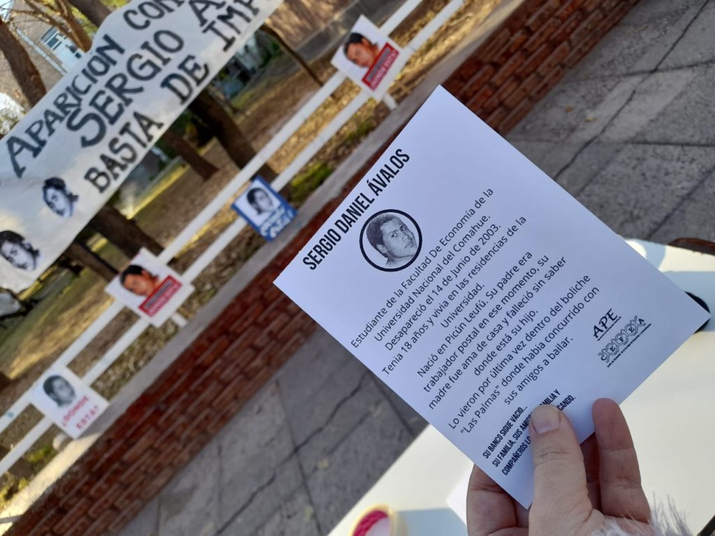 Caso Ávalos: «La Justicia neuquina nunca investigó la desaparición de Sergio»