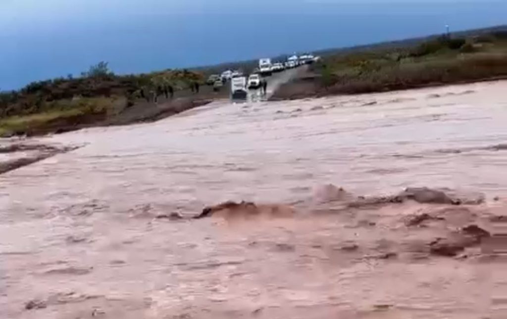 Así quedó el cañadon entre Rincón de los Sauces y Puesto Hernández