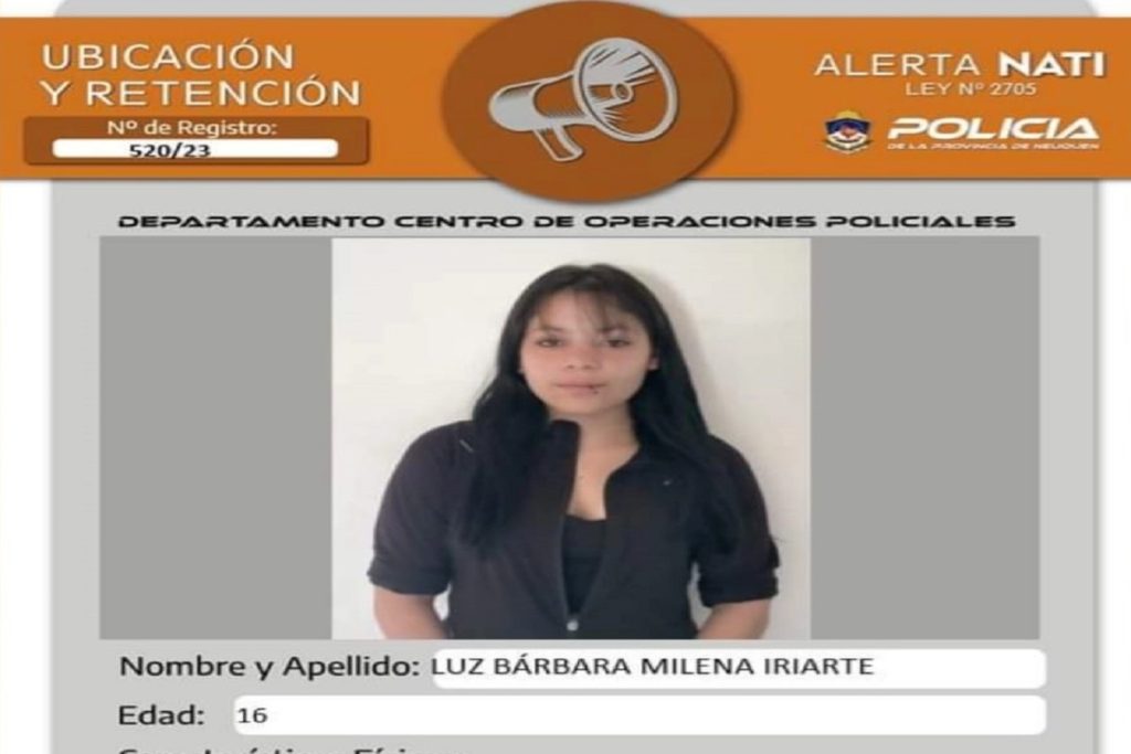 Buscan a una adolescente de 16 años en Neuquén