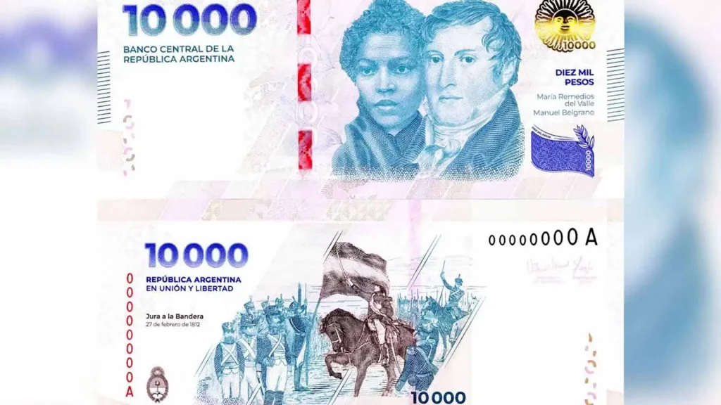 El Banco Central puso en circulación el nuevo billete de $10.000
