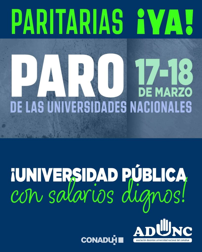 Docentes universitarios realizan un paro de 48 horas en reclamo de mejoras salariales
