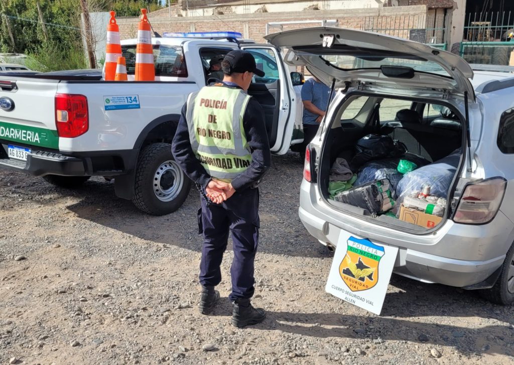 Allen: Decomisaron 70 kilos de hojas de coca en un control vehicular