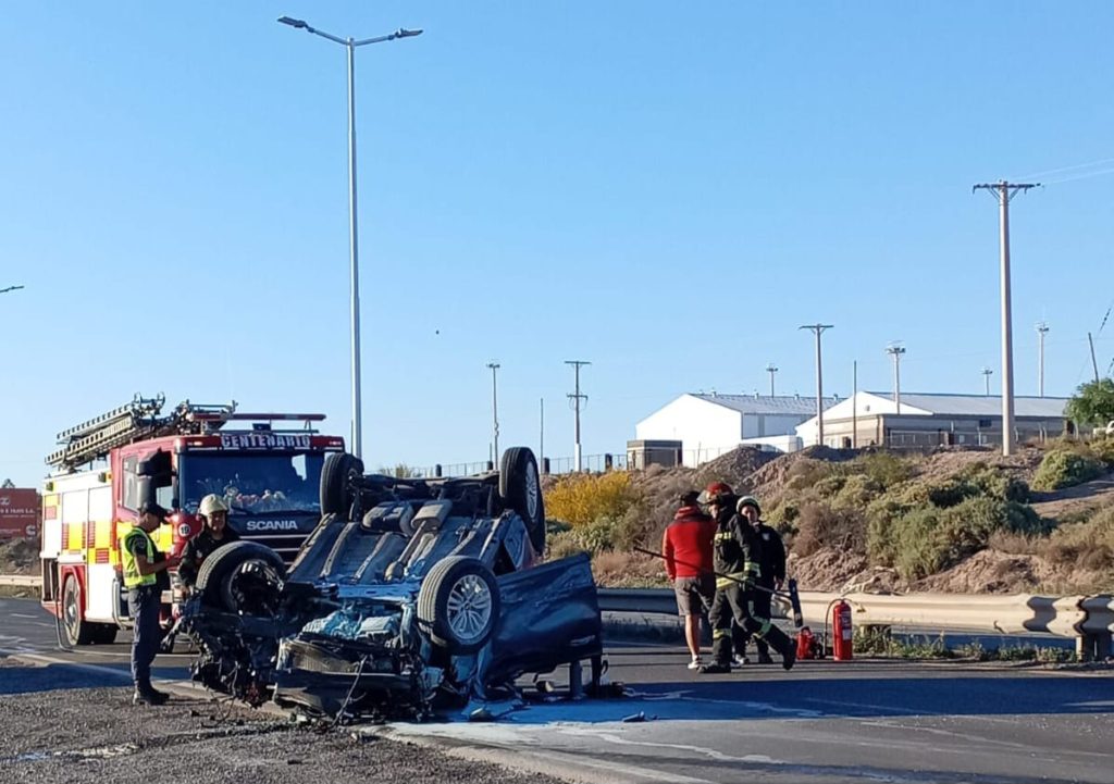 Choque espectacular sin heridos en la Ruta 7